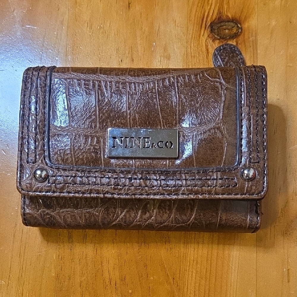 Nine & Co. Brown Embossed Leather Wallet